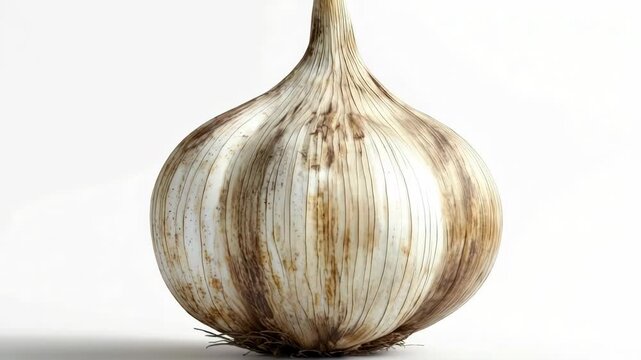 Whole garlic bulb isolated on white background