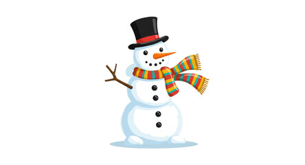 snowman with red hat and scarf