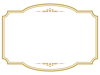 アンティークデザインのフレーム/星/ゴールド/イラスト/素材