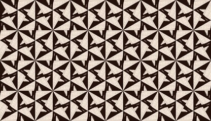 Black and white geometric seamless pattern with ornamental tile texture for fabric, textile, and retro vintage decorative paper design