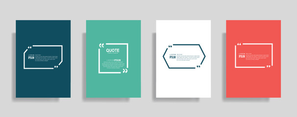 Modern quote posters for design, text boxes with creative vibrant backgrounds for presentations