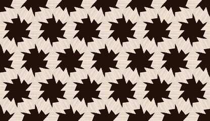 Black and white seamless maple leaf pattern for a fall holiday decoration design