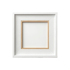 Empty white square frame with light beige inner border