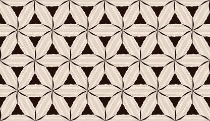 Fototapeta premium Black and white geometric seamless pattern with an ornamental tile repeat design for a decorative backdrop