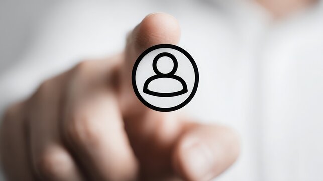 Person's fingerprint representing unique identity in the context of virtual leadership and self-expression concept