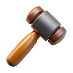 Wooden mallet tool for crafting and construction isolated object isolated on transparent background