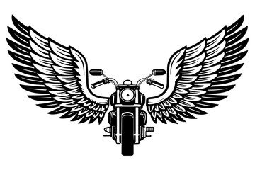 Biker Motorcycle Wings Silhouette Vector Design