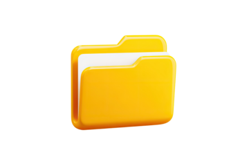 A bright yellow folder icon, 3D-styled