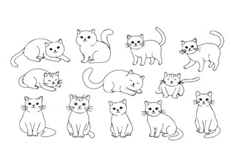 cute cat line art