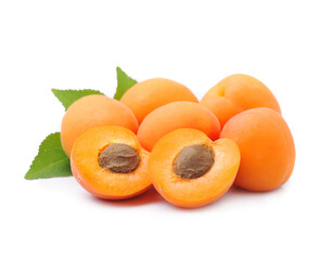 Sweet apricots with leaevs