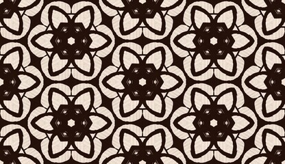 Seamless damask pattern with floral elements, a repeating antique ornamental backdrop for textile, wallpaper, or vintage decoration