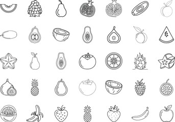 Fruit icon set, editable icon design