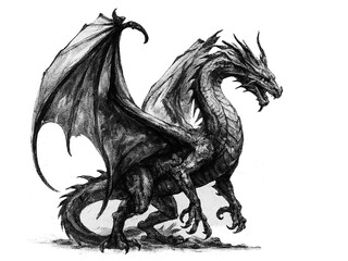 black and white dragon