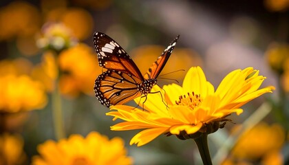 Butterfly on a vibrant yellow flower