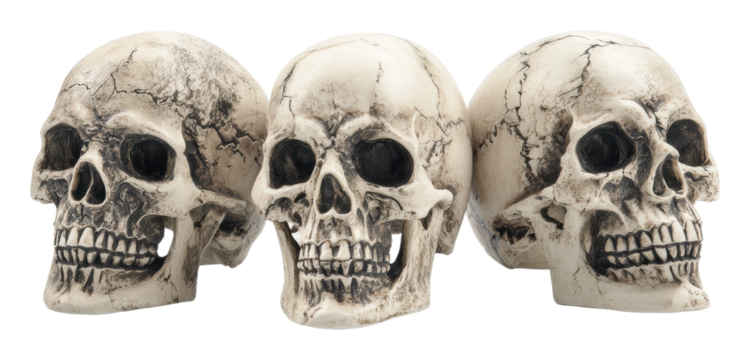 Halloween decoration ideas home skull props spooky atmosphere isolated on transparent background