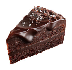 Delicious chocolate cake slice bakery food dessert isolated on transparent background