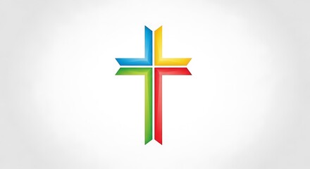 Fototapeta premium Colorful Christian Cross Design.