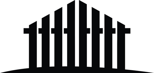 unique fence icon silhouette