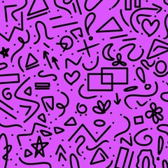 Colorful abstract line doodle. Abstract background design. Hand drawn abstract doodle. Fun whimsical line art