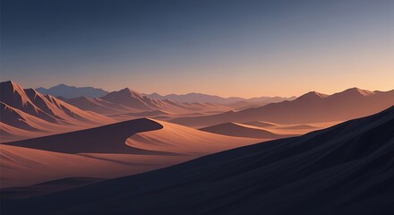 Naklejka premium Desert Landscape at Sunrise.