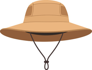 Wide brim sun hat for outdoor protection breathable straw style summer travel accessory vector