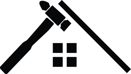hammer with house icon 