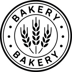 Artisan bakery logo emblem wheat stalks circular design vintage stamp style for branding vector