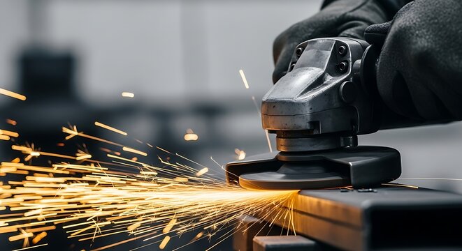Metal Grinding Sparks and Sparks Flying.