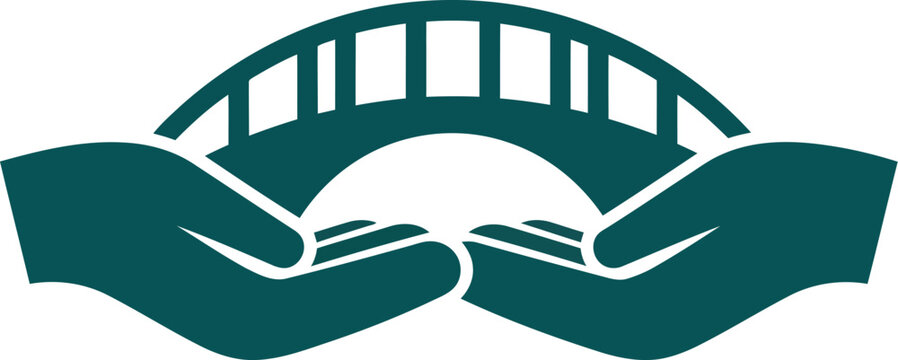 Fototapeta Helping hands support bridge connection growth opportunity building trust security vector