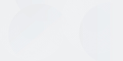 White geometric abstract background overlap layer on bright space with lines effect decoration. Modern graphic design element circles style concept for banner.