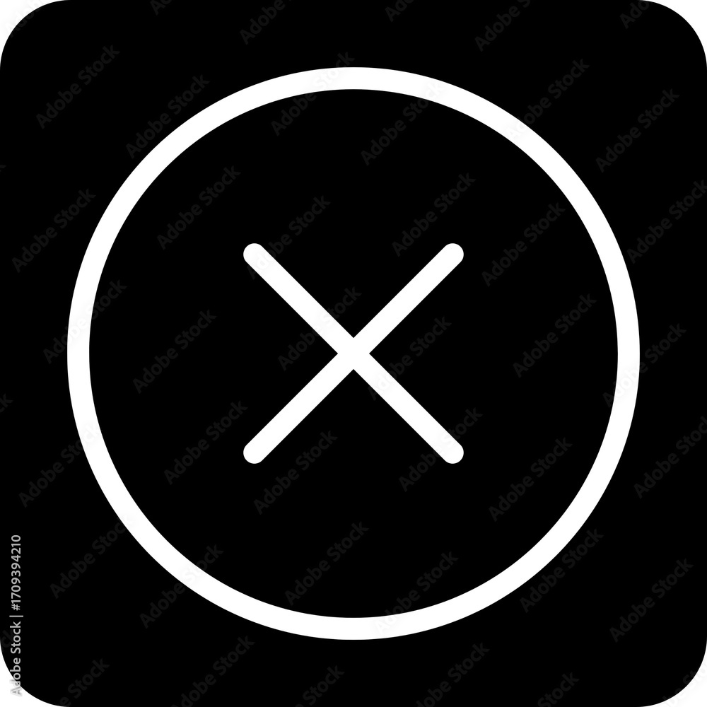 Poster red cross error icon for mistakes warnings and failures