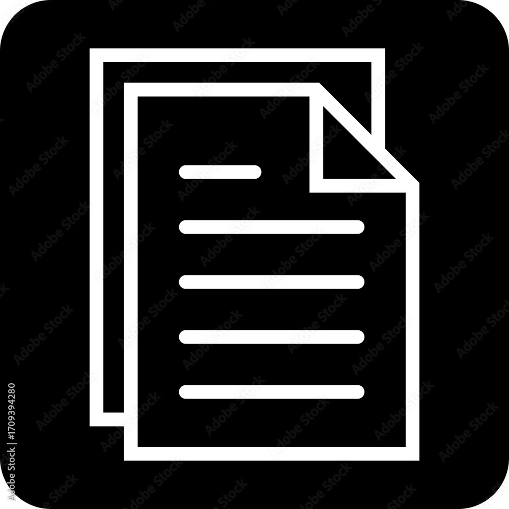 Poster text document file icon with lines for writing