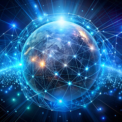 Obraz premium Global Network. A Digital World of Connections