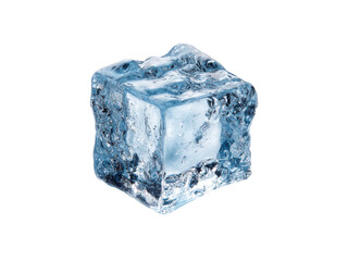Clear frozen water block with rough edges cube