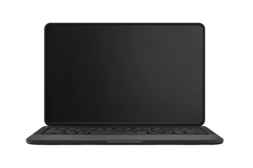 Black laptop, blank screen