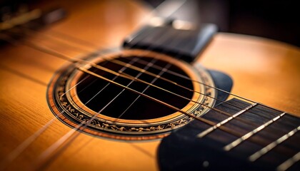 Close-up acoustic guitar