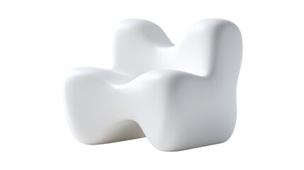Modern abstract chair with smooth organic white design