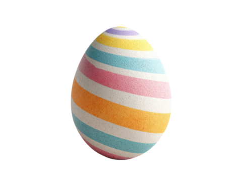 Striped pastel colored egg isolated on black easter colors - Powered by Adobe