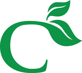 Letter c with leaf icon