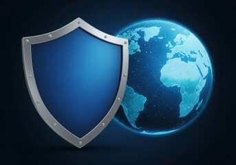 Global security shield protecting the earth