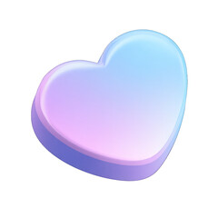 Pastel Heart Shape with Gradient Purple and Blue Colors on White Background