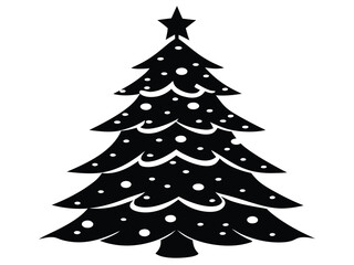 christmas snowy christmas tree vector icon