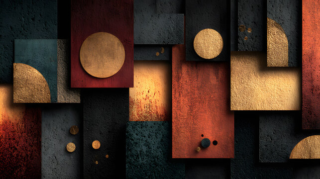 Dark Gold Abstract Illustration &ndash; Modern Luxury Art Design