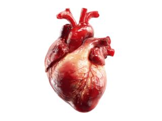 Realistic anatomical human heart organ with vessels anatomy blood