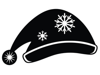 christmas snowy santa hat vector icon