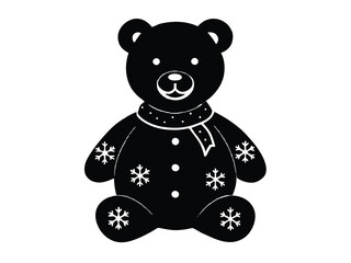 christmas snowy teddy bear vector icon