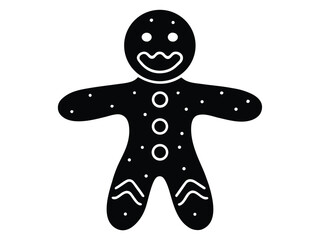 frosted gingerbread man vector icon