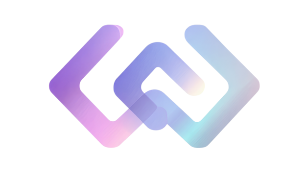 Abstract Colorful Geometric Logo with Gradient Shades on White Background