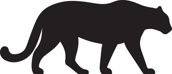 Leopard silhouette vector, wild animal illustration, perfect for jungle, wildlife, and nature designs