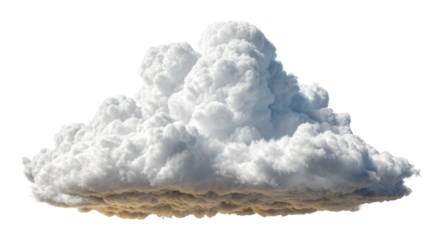 Fluffy white cloud formation open sky nature daylight aerial view isolated on transparent background